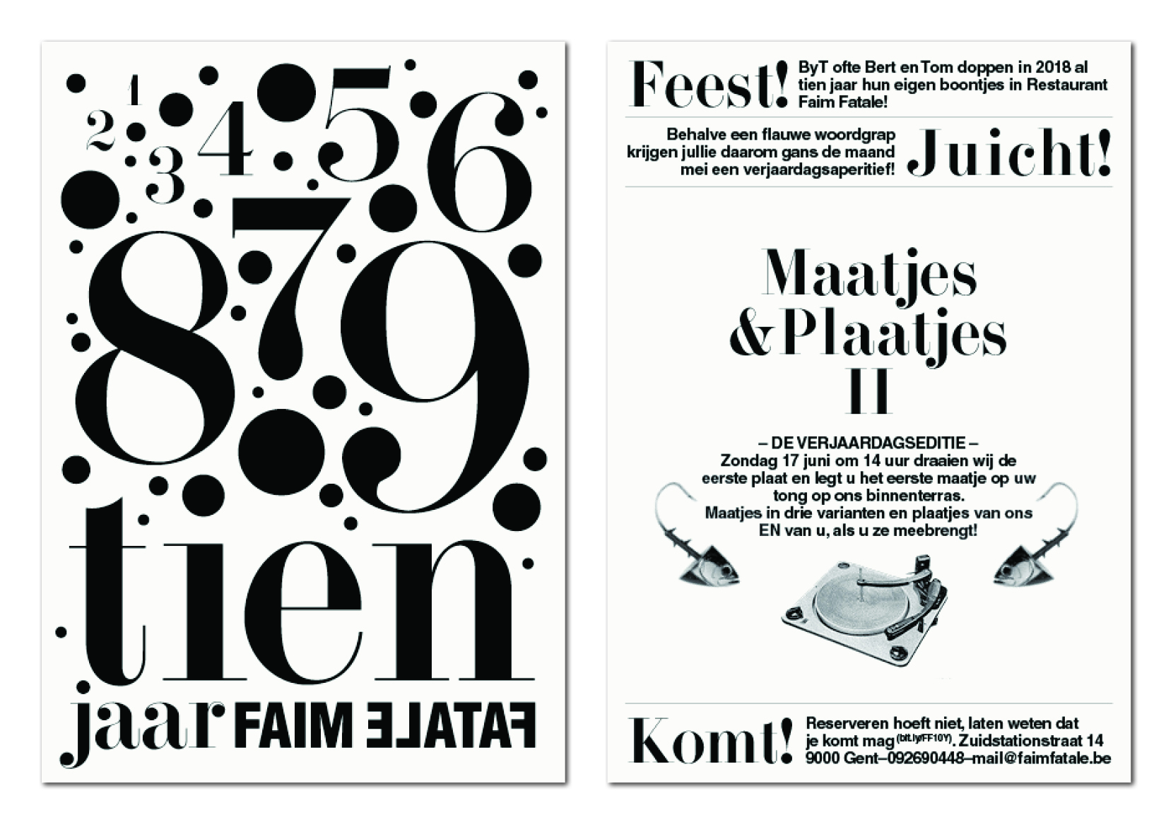 Faim Fatale invitation design Lauren Grusenmeyer